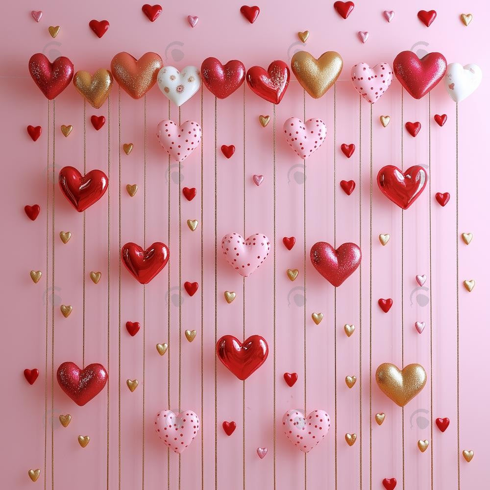 Allenjoy Valentine Love Me Heart Curtains Photography Backdrop Gbsx-01420