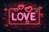 Allenjoy Valentine Neon Love Wall Photography Backdrop Gbsx-01333