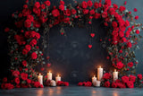 Allenjoy Valentine Pink Flower Arch Photography Backdrop Gbsx-01432