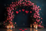 Allenjoy Valentine Pink Flower Arch Photography Backdrop Gbsx-01433