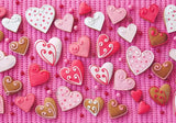 Allenjoy Valentine Pink Heart Gingerbreads Cookies Photography Backdrop Gbsx-01238