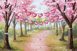 Allenjoy Valentine Pink Love Tree Photography Backdrop Gbsx-01347