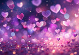 Allenjoy Valentine Purple Bokeh Hearts Photography Backdrop Gbsx-01246