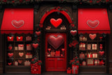 Allenjoy Valentine Red Love Shop Photography Backdrop Gbsx-01359