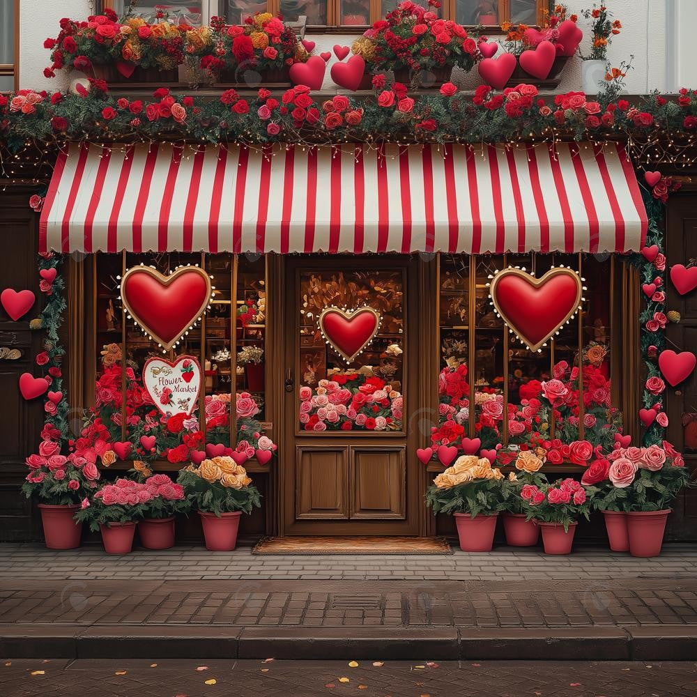 Allenjoy Valentine'S Day Flower Shop Photography Backdrop Gbsx-01231