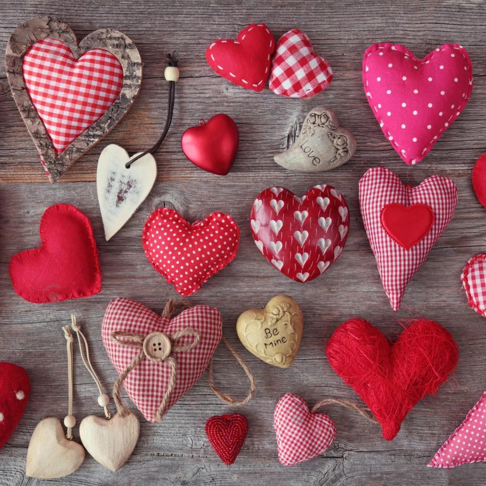 Allenjoy Valentine Vintage Wooden Rustic Hearts Photography Backdrop Gbsx-01239