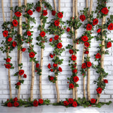 Allenjoy Valentines Wooden Stick With Roses Photography Backdrop Gbsx-01320