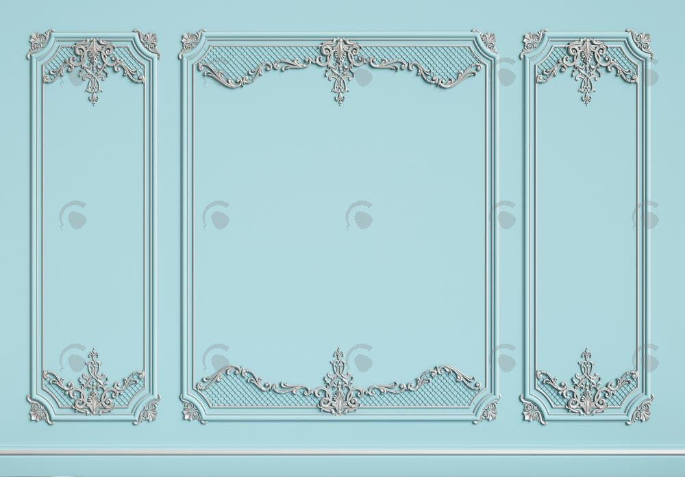 Allenjoy Vintage Blue Panel Wall Photography Backdrop Gbsx-00676
