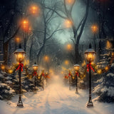 Vintage Christmas Street Photography Backdrop GBSX-99951