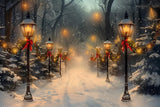 Vintage Christmas Street Photography Backdrop GBSX-99951