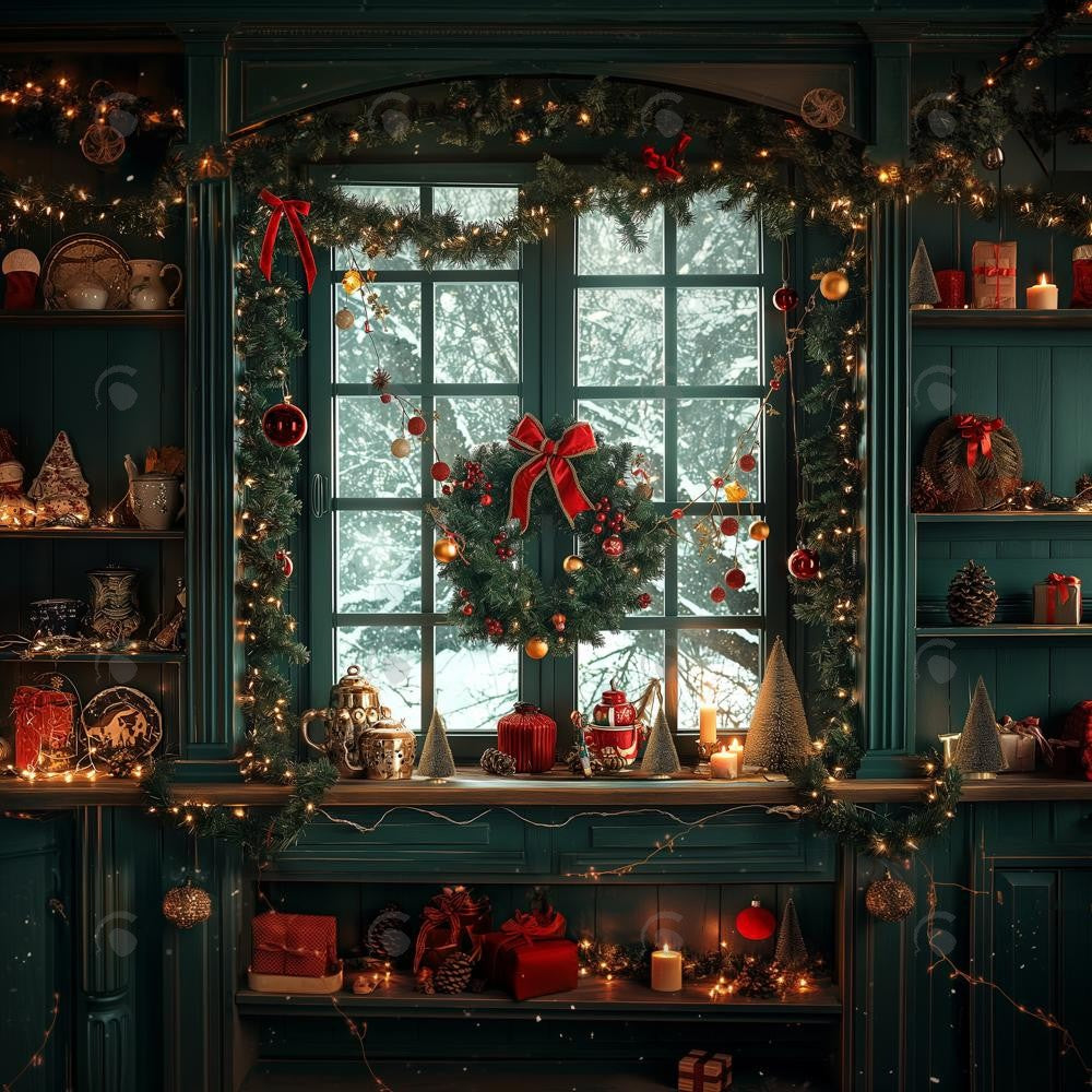 Allenjoy Vintage Green Kitchen Photography Backdrop Gbsx-00365
