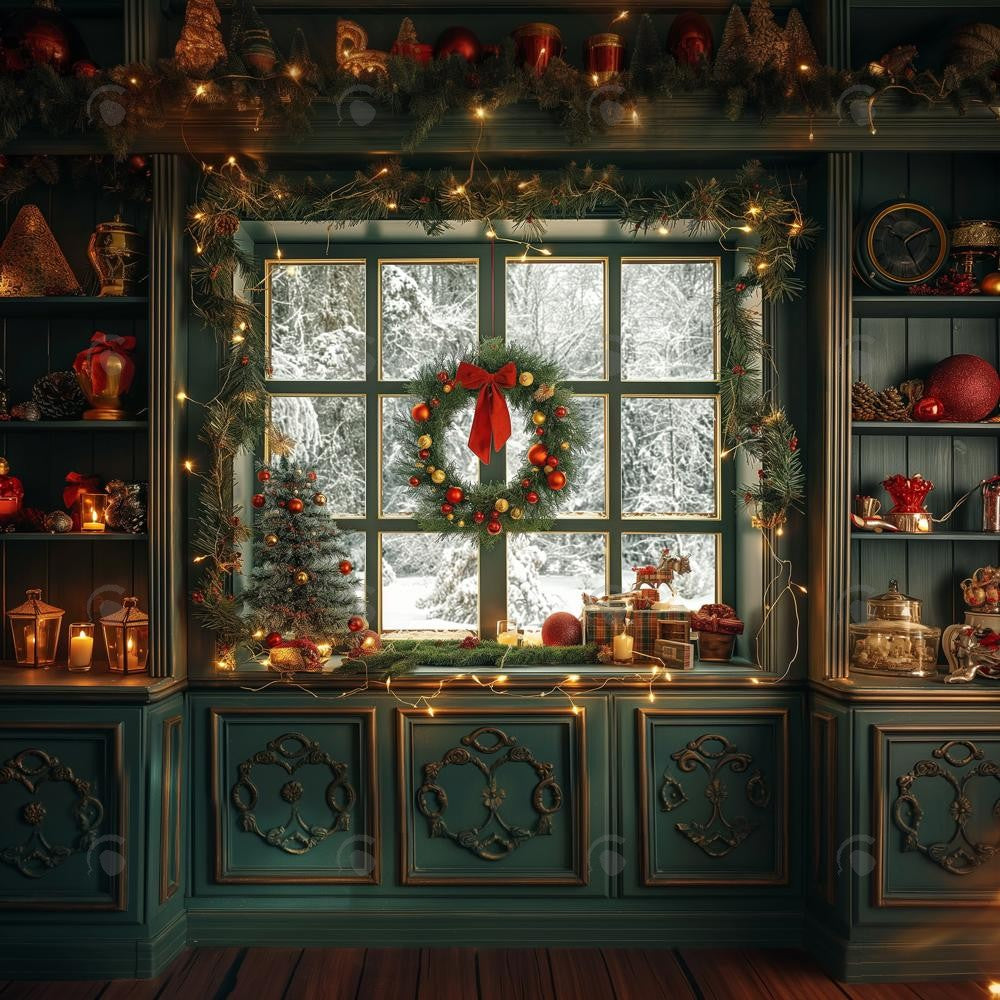 Allenjoy Vintage Green Kitchen Photography Backdrop Gbsx-00366