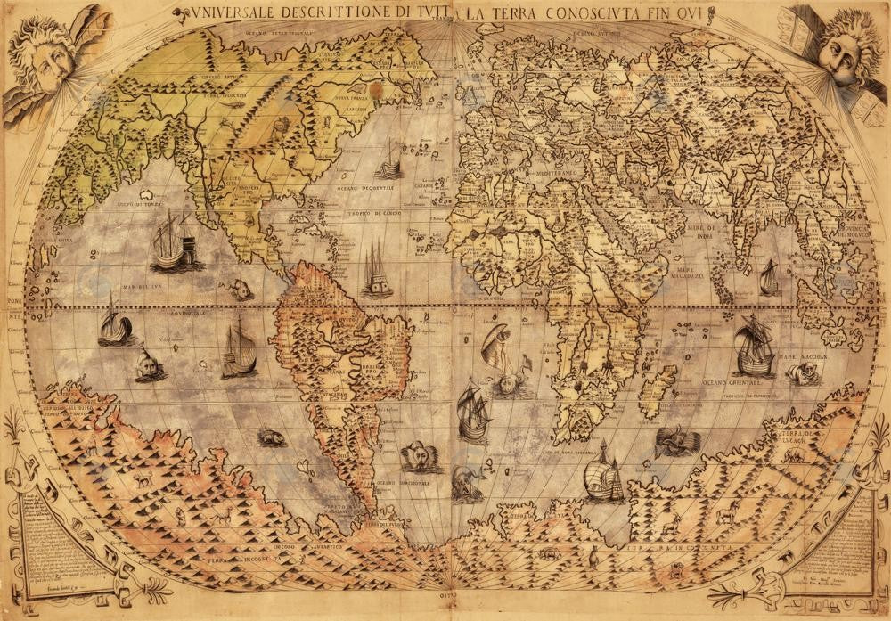 Vintage Map Photography Backdrop GBSX-99952