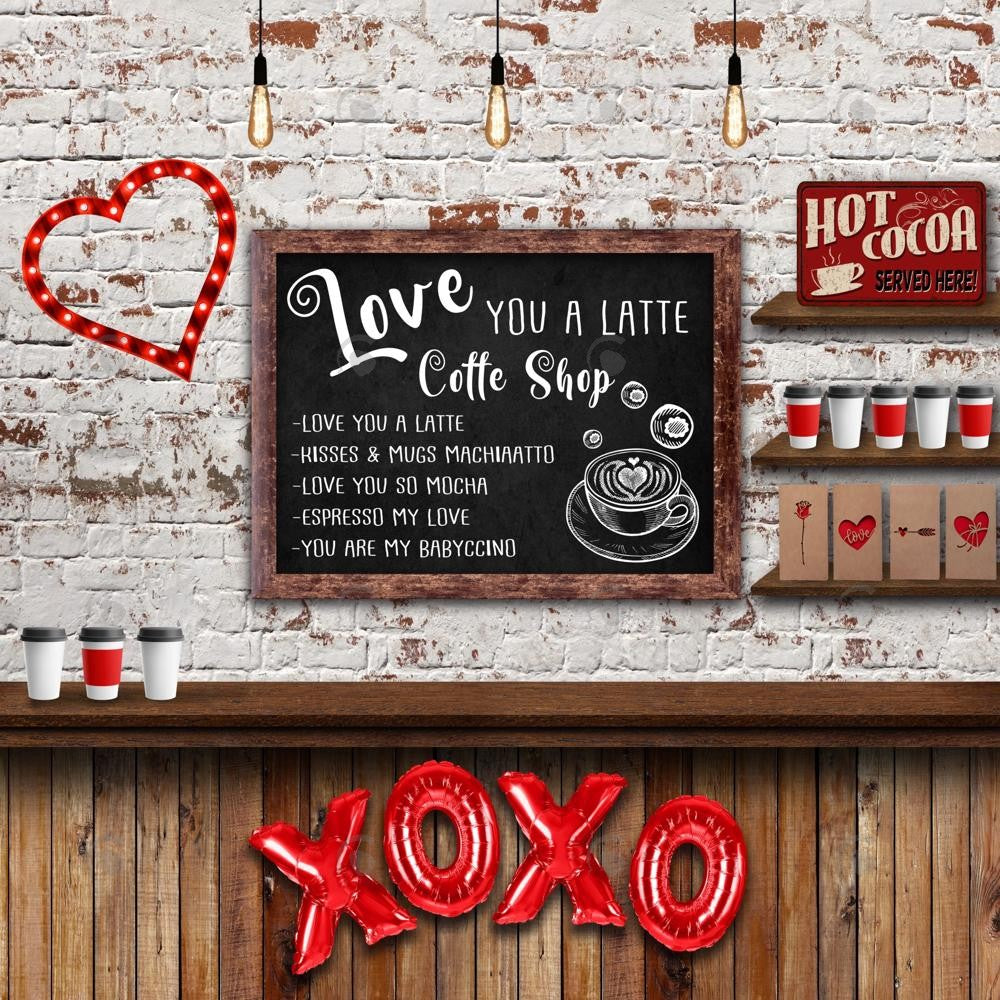 Allenjoy Vintage Valentine Cafe Photography Backdrop Gbsx-01292