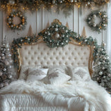 Allenjoy White Christmas Headboard Photography Backdrop Gbsx-00809