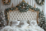 Allenjoy White Christmas Headboard Photography Backdrop Gbsx-00809