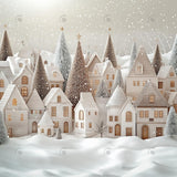 Allenjoy White Snowy Winter Village Photography Backdrop Gbsx-01129