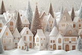 Allenjoy White Snowy Winter Village Photography Backdrop Gbsx-01129