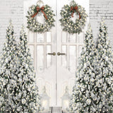 Allenjoy White Winter Barn Door Photography Backdrop GBSX-00045