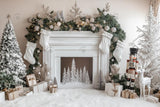 Allenjoy White Winter Nutcracker Fireplace Photography Backdrop Gbsx-01144