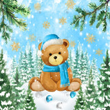 Allenjoy Winter Bear Photography Backdrop Gbsx-00502