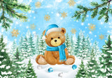 Allenjoy Winter Bear Photography Backdrop Gbsx-00502