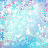 Winter Blue Bokeh Snowflakes Photography Backdrop GBSX-99972