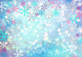 Winter Blue Bokeh Snowflakes Photography Backdrop GBSX-99972