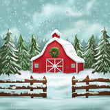 Winter Farm Barn Photography Backdrop GBSX-99980