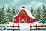 Winter Farm Barn Photography Backdrop GBSX-99980