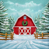 Winter Farm Barn Photography Backdrop GBSX-99982