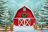 Winter Farm Barn Photography Backdrop GBSX-99982