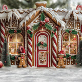 Allenjoy Winter Gingerbread House Photography Backdrop GBSX-00152