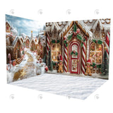 Allenjoy Winter Gingerbread House Room Set Backdrop Gbsx-01008&Gbsx-00152&Gbsx-99783