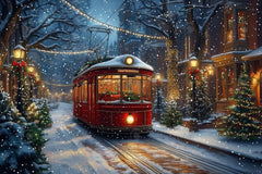 クリスマス bg Winter_Holiday_Night_Street_Tr