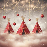 Allenjoy Winter Holiday Red Tent Photography Backdrop Gbsx-01202