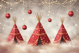 Allenjoy Winter Holiday Red Tent Photography Backdrop Gbsx-01202