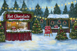 Allenjoy Winter Hot Chocolate Stand Photography Backdrop Gbsx-01189