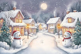 Allenjoy Winter Jolly Village Evening Photography Backdrop Gbsx-01200