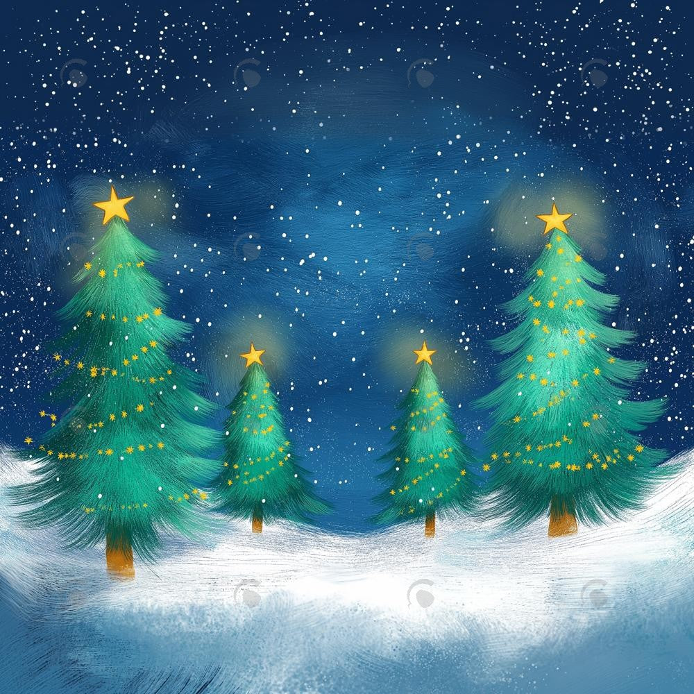 Allenjoy Winter Magical Forest Tree Photography Backdrop Gbsx-01198