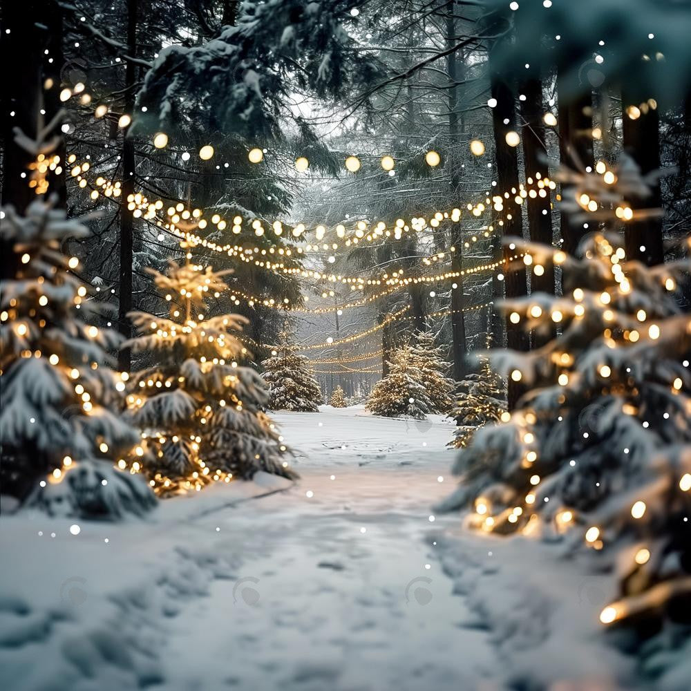 Allenjoy Winter Outdoor Forest Photography Backdrop Gbsx-00377