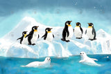 Allenjoy Winter Penguin Seal Party Photography Backdrop Gbsx-01199