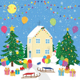 Allenjoy Winter Snowy House Photography Backdrop GBSX-00046