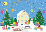 Allenjoy Winter Snowy House Photography Backdrop GBSX-00046