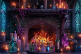 Allenjoy Witch Haven Fireplace Photography Backdrop Gbsx-00887