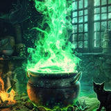 Allenjoy Witch Kitchen Cauldron Photography Backdrop Gbsx-00871