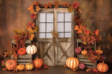 Allenjoy Wooden Pumpkin Door Photography Backdrop Gbsx-00506