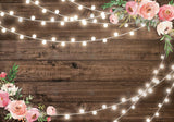 Rustic Flowers Wooden Backdrop