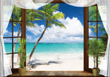 Summer Tropical Window Backdrop