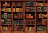 Vintage Wooden Library Bookshelf Backdrop